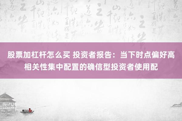 股票加杠杆怎么买 投资者报告:当下时点偏好高相关性集中配置的确信型投资者使用配