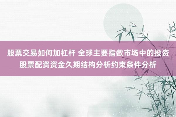股票交易如何加杠杆 全球主要指数市场中的投资股票配资资金久期结构分析约束条件分析